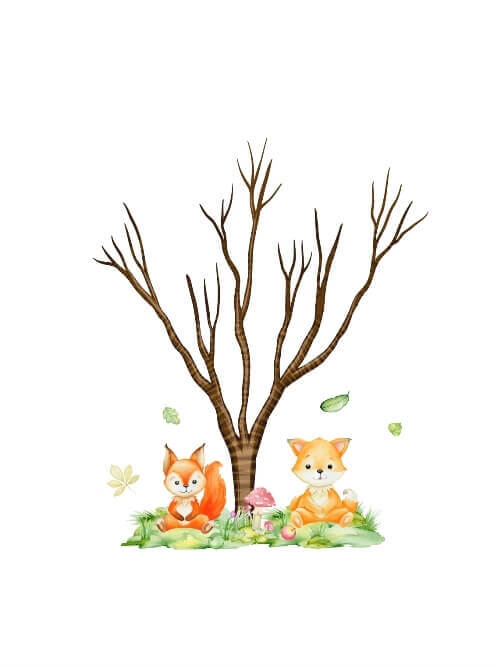 Fingerabdruck- Poster mit Waldtieren